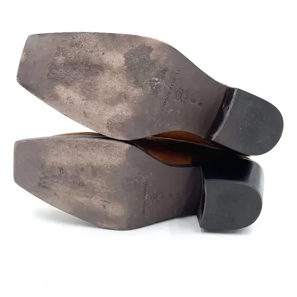 Loeffler Randall Agnes Western Boots Brown Suede Square Toe Block Heel Sz 9 - Picture 7 of 8